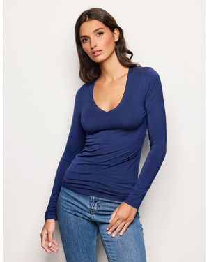 Yamamay Maglia scollo a barchetta Basic in TM Modal e Seta - Blu