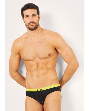 Yamamay Costume slip con fascia a contrasto Passepartout - Verde