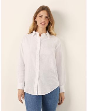 Yamamay Camicia da donna a maniche lunghe Cotton Linen - Neutro