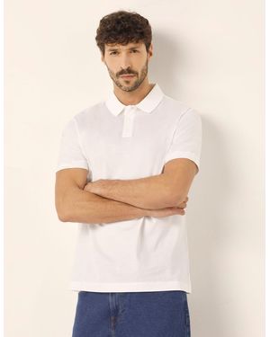 Yamamay T-shirt taglio polo da uomo in cotone Premium Cotton - Bianco