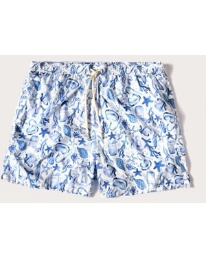 Yamamay Costume boxer da uomo lunghezza media Coral Reef - Blu