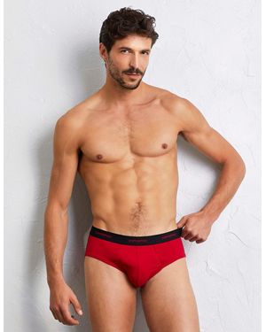Yamamay Slip in cotone elasticizzato New Fashion Color con elastico logato - Rosso