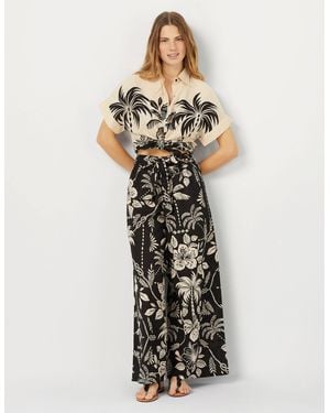 Yamamay Pantalone lungo in cotone e lino Malibù - Neutro