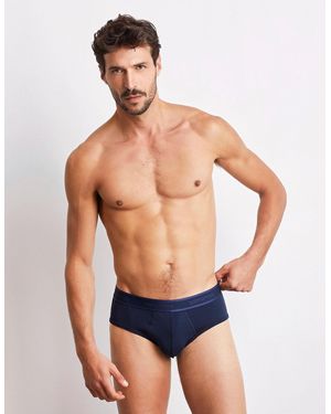Yamamay Slip uomo in jersey di cotone elasticizzato in tinta unita classica Superior Cotton - Blu