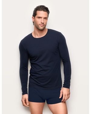 Yamamay Maglia girocollo manica lunga jersey di cotone - New Simply - Blu