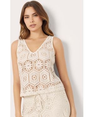 Yamamay Canotta traforata Crochet - Neutro