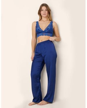 Yamamay Pantalone lungo in raso Primula Color - Blu