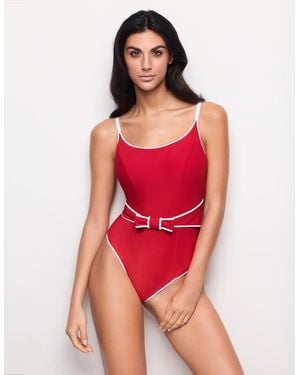 Yamamay Costume intero modellante con fiocco Sculpt Color - Rosso