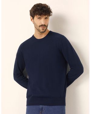 Yamamay Maglia a maniche lunghe girocollo in cotone Free Time - Blu