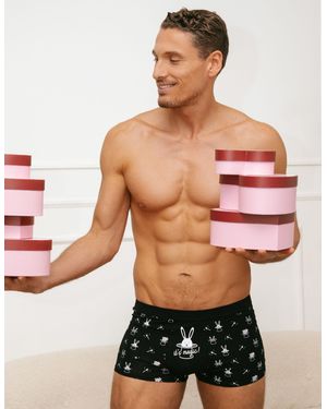 Yamamay Boxer neri stampa coniglietto illusionista Amour Toujours - Rosso