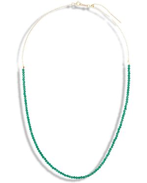 Kate Collins Green Onyx Tiny Gem Yellow Gold Necklace - Blue