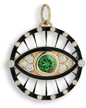Kate Collins Protection Emerald & Diamond Evil Eye Charm - Metallic
