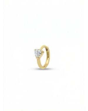 Jennifer Meyer Huggie Hoop With Heart Cut Diamond - White