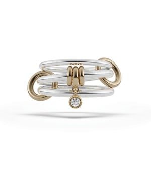 Spinelli Kilcollin Piera Sg Sterling Silver, Yellow Gold, & Diamond Ring - White