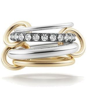 Spinelli Kilcollin Janssen Sg Gris Sterling Silver, Yellow Gold, & Diamond Ring - White