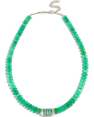 Jacquie Aiche Pave Opal Inlay Chrysoprase Beaded Necklace - Green