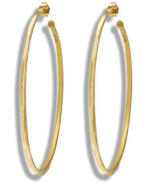 Jennifer Meyer Large Hammered Yellow Gold Bangle Hoop Earrings - White