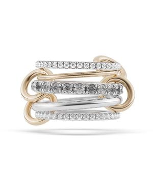 Spinelli Kilcollin Aquarius Sg Gris Sterling Silver, Yellow Gold Diamond Ring - White