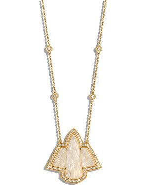 Jacquie Aiche Pave Diamond Moonstone Thunderbird Necklace - Metallic