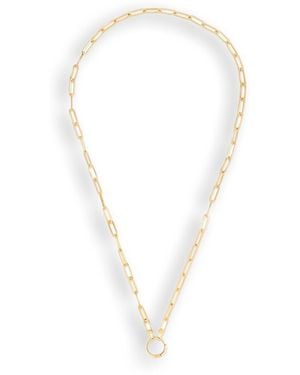 Kate Collins Small Paperclip Yellow Gold Chain - White