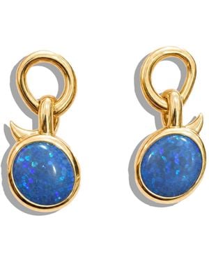 Retrouvai Australian Opal Yellow Gold Earrings - Blue