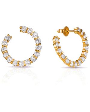 Carbon & Hyde Sparkler Swirl Yellow Gold Hoop Earrings - Metallic