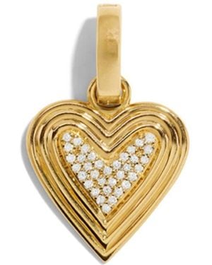 Adina Reyter Make Your Move Pavé Heart Hinged Yellow Gold Charm, Trunk Show - Metallic