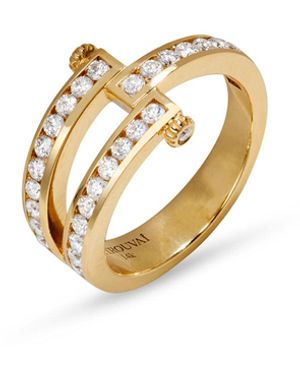 Retrouvai Round Diamond Magna Yellow Gold Ring, 6 - Metallic