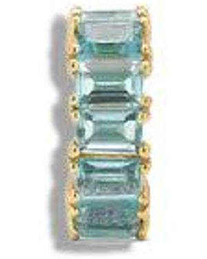 Adina Reyter Blue Topaz Baguette Yellow Gold Big Bead - Multicolor