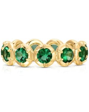Carbon & Hyde Rosette Emerald Eternity Yellow Gold Band - Green