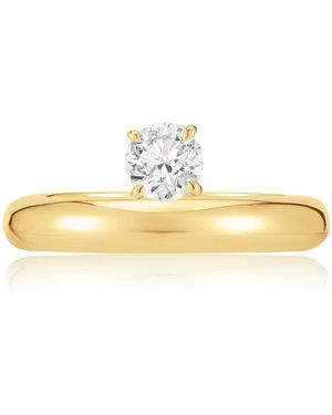 Carbon & Hyde Floating Round Diamond Yellow Gold Ring - Metallic
