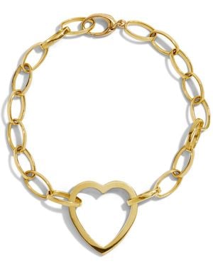 Jennifer Meyer Medium Edith Link Bracelet With Large Open Heart - Metallic