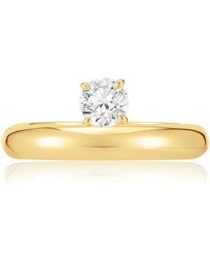 Carbon & Hyde Floating Round Diamond Yellow Gold Ring - Metallic