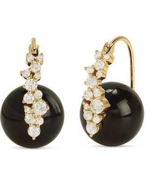 Sydney Evan Diamond Cocktail Onyx Bead Yellow Gold Earrings - Multicolor