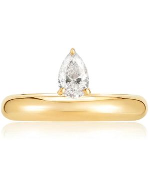Carbon & Hyde Floating Pear Diamond Yellow Gold Ring - Metallic