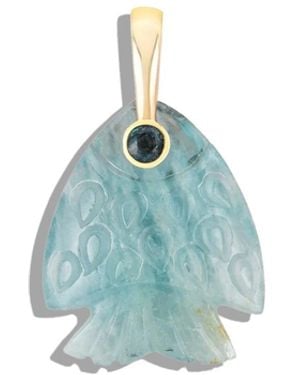 Kate Collins Aquamarine Gemstone Fish Pendant - Blue