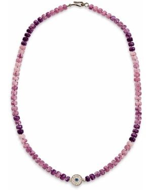 Ileana Makri Lepidolite Diamond Eye Talisman Beaded Necklace - Multicolor