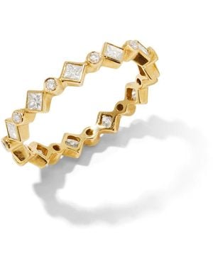 Sethi Couture Catherine Round & Princess Diamond Yellow Gold Band, 7 - Metallic