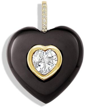 Kate Collins Black Onyx & Topaz Heart Pendant