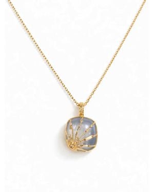Celine Daoust Calcite Sun & Diamonds Mini Locket Necklace - White