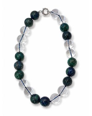 Don't Let Disco Blue Orb Beaded Necklace
