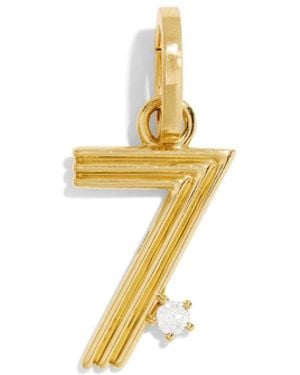Adina Reyter Groovy Diamond Number Hinged Yellow Gold Charm, 0 - Metallic