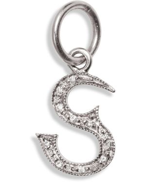 Cathy Waterman Pavé Initial Platinum Charm, C - White