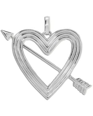 Adina Reyter Groovy Xl Heart + Arrow Sterling Silver Hinged Charm - Metallic