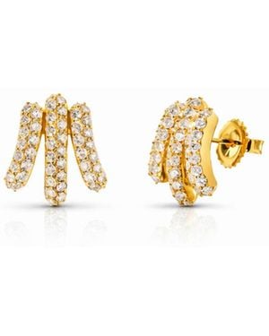 Carbon & Hyde Diamond Serre Yellow Gold Earrings - White