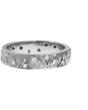Cathy Waterman Round Thorn Band Ring - White