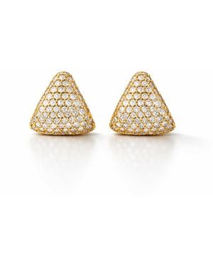 Carbon & Hyde Diamond Ear Cup Yellow Gold Earrings - Metallic