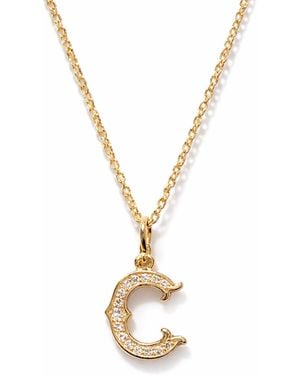 Carbon & Hyde Western Initial Yellow Gold Pendant Necklace - Metallic