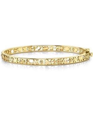Sydney Evan Open Icon Yellow Gold Hinge Bangle - Metallic