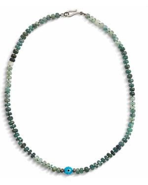 Ileana Makri Blue Quartz Talisman Beaded Necklace - Metallic